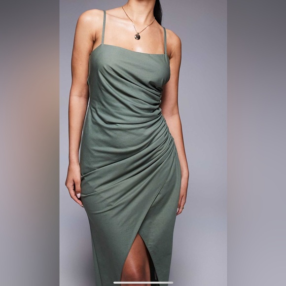 ASOS Dresses & Skirts - ASOS DESIGN Elegant Green Ruched Dress